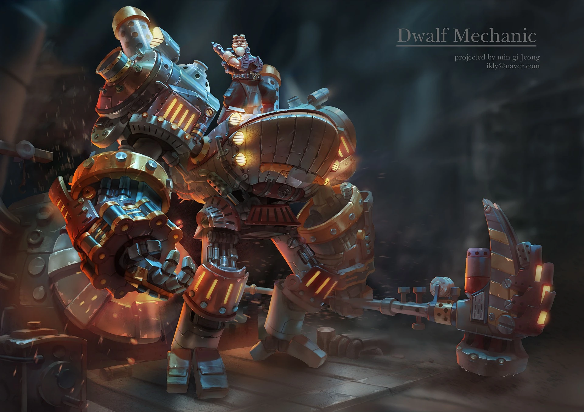 Dwarf Mechanic — Hand-drawn