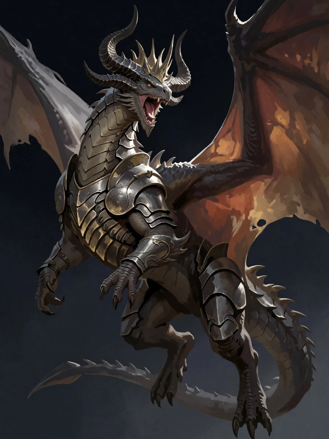 Pre-expansion concept — the original portrait framing before the full wingspan was extended.