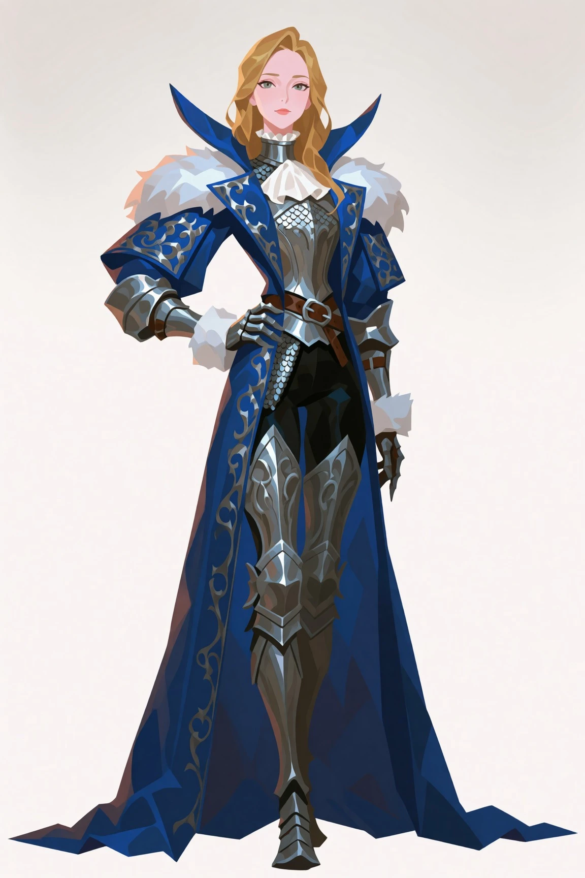Original character design — the same aristocrat knight, standing sheet.
