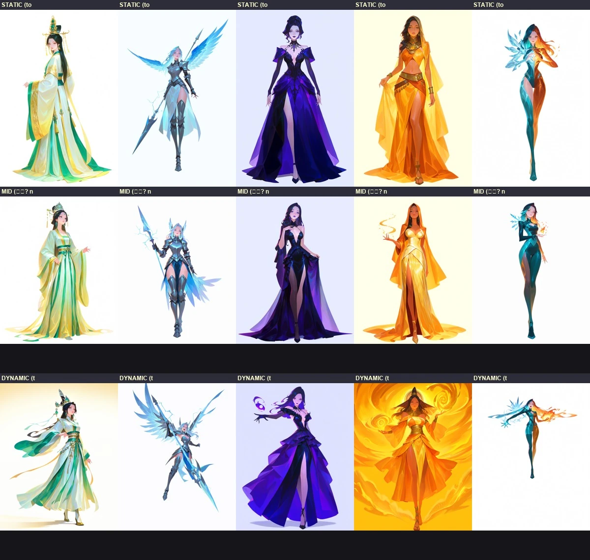 Pose control levels.